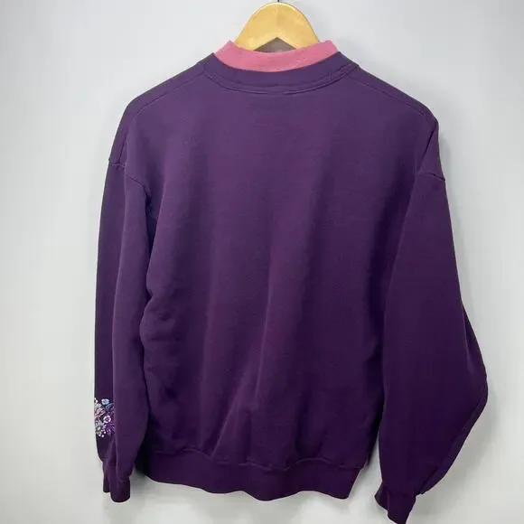 Vintage 90s Flowers Grandma Morning Sun Sweatshirt Large - Picture 9 of 12